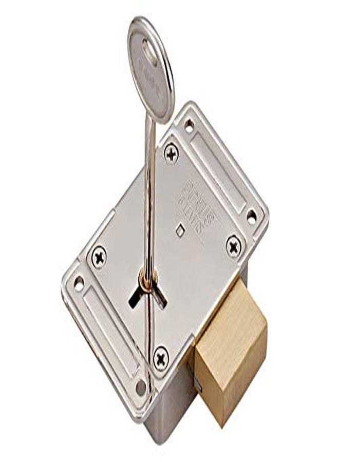 Bonus Cupboard Locks LV-75 (Size-Universal Fitment)(Material-Mild Steel)(Silver Colour)(Nickel Finish) - Image 1